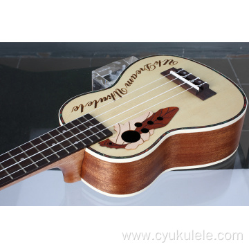 Custom lettering rosewood ukulele